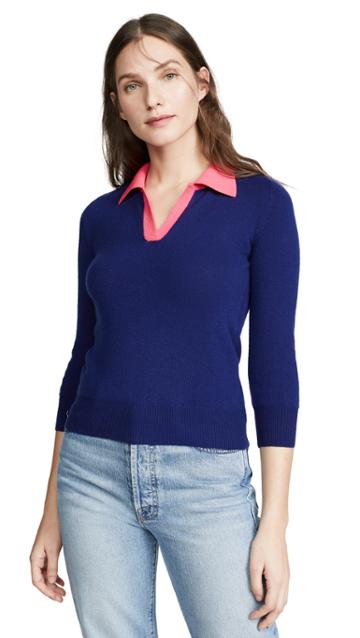Jumper1234 Contrast Polo Cashmere Sweater