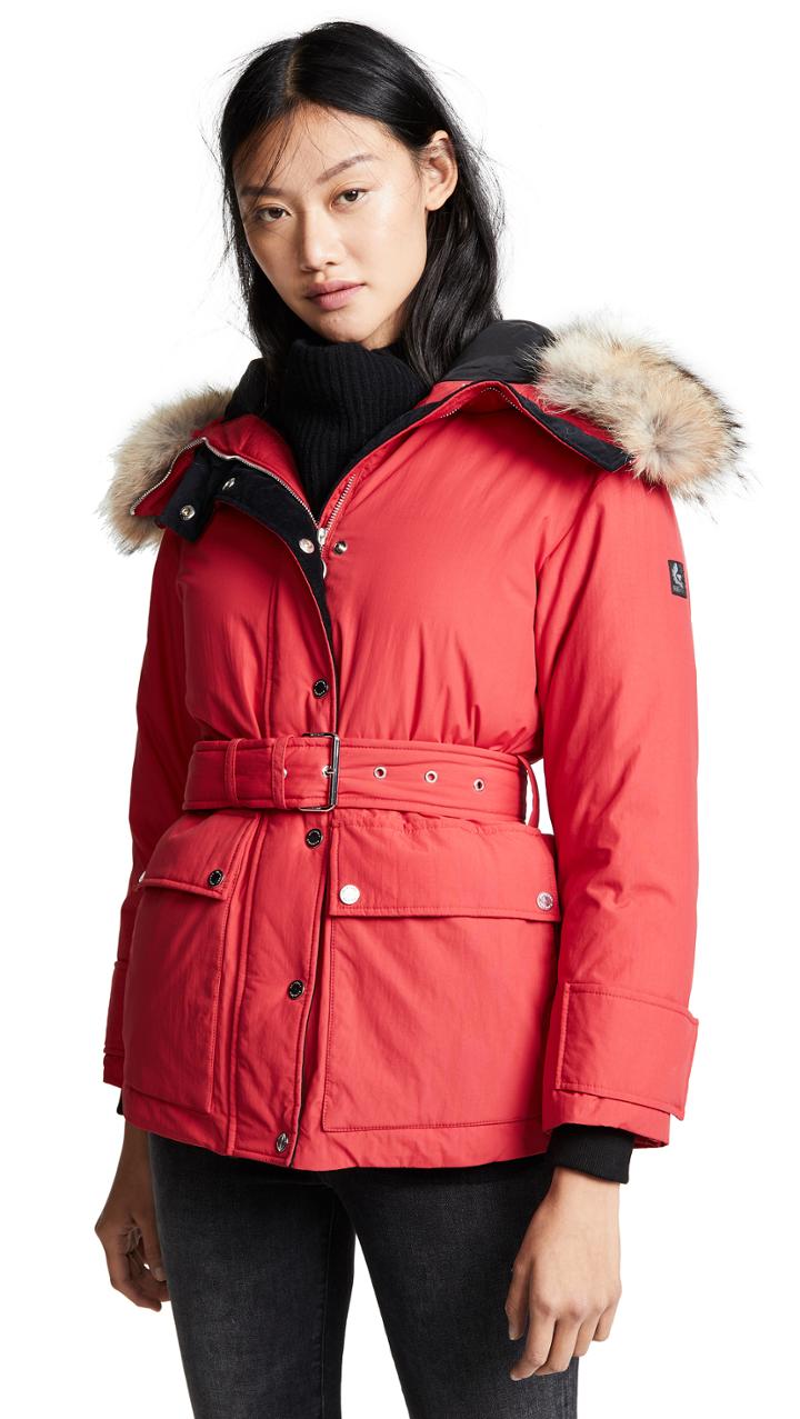 Belstaff Dawlby Coat With Fur