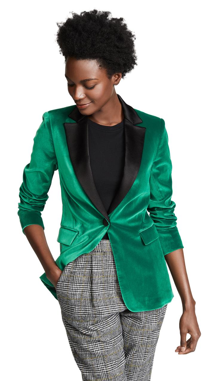 Alice Olivia Macey Notch Collar Blazer