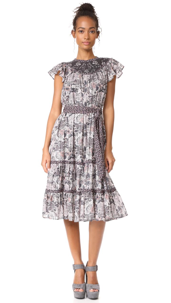 La Vie Rebecca Taylor Sleeveless Indochine Embroidery Dress