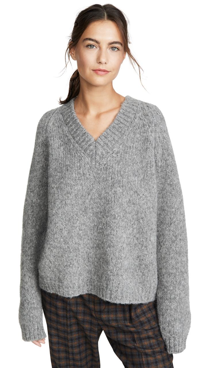 Mansur Gavriel V Neck Alpaca Sweater