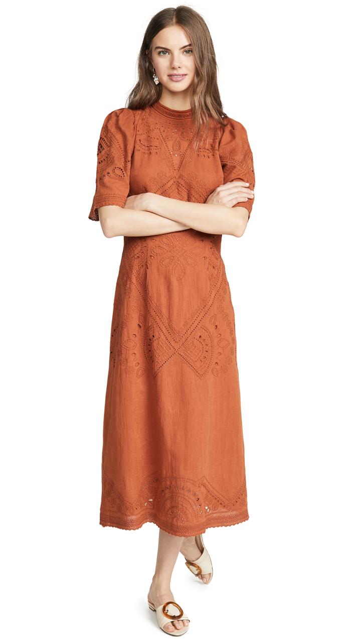 Sea Agatha Short Sleeve Midi Dress