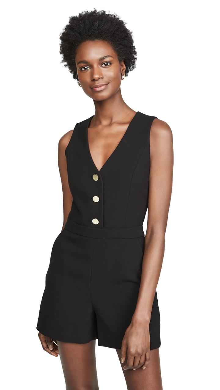 Alice Olivia Tamira 3 Button Front Romper