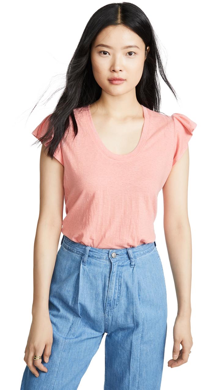 La Vie Rebecca Taylor Sleeveless Washed Textured Jersey Tee