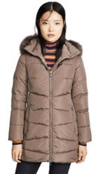 Add Down Down Coat With Detachable Fur Hood