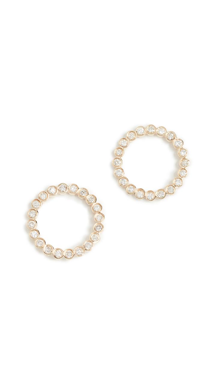 Sydney Evan Bezel Circle Studs