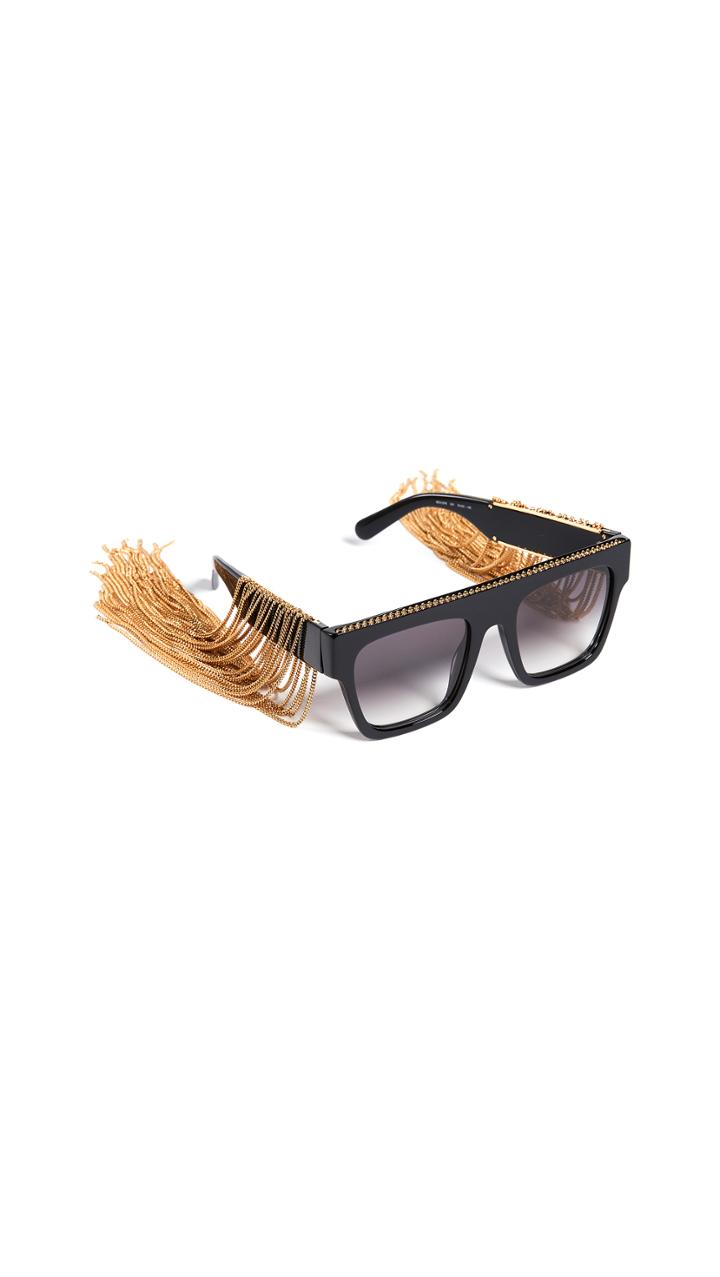 Stella Mccartney Rectangular Sunglasses With Hanging Chain Detail