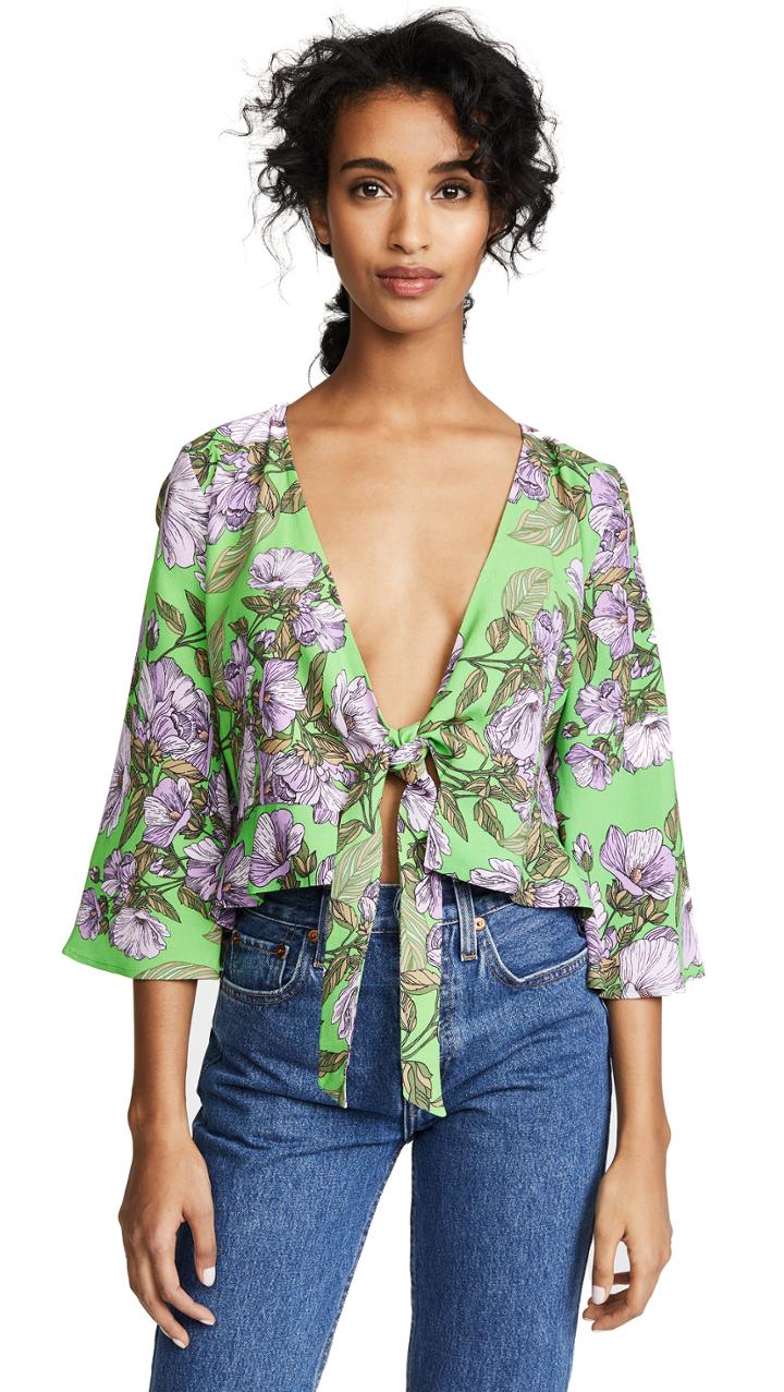 Backstage Mia Tie Front Top
