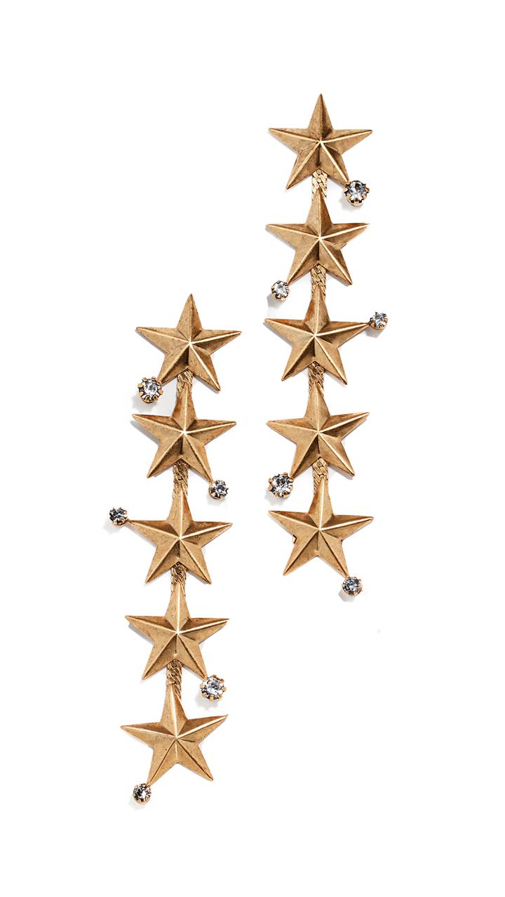 Elizabeth Cole Star Drop Earrings