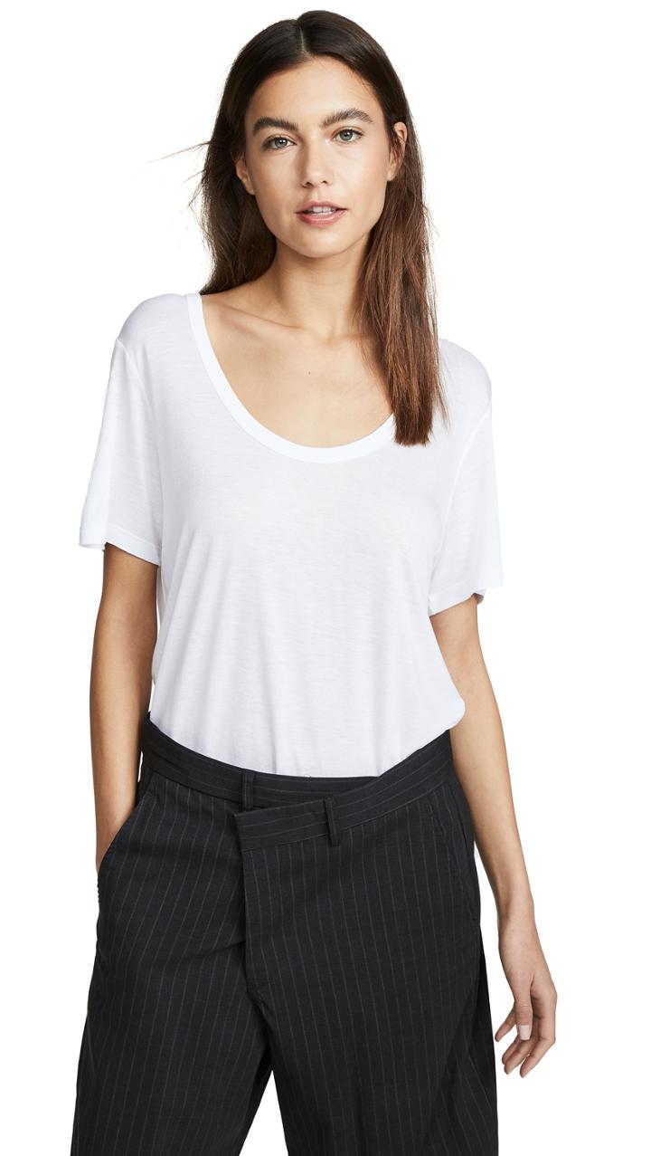 Alexanderwang T Drapey Jersey Tee With Darting Detail
