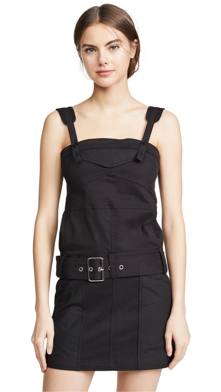 Proenza Schouler Pswl Sleeveless Belted Utility Cotton Twill Dress