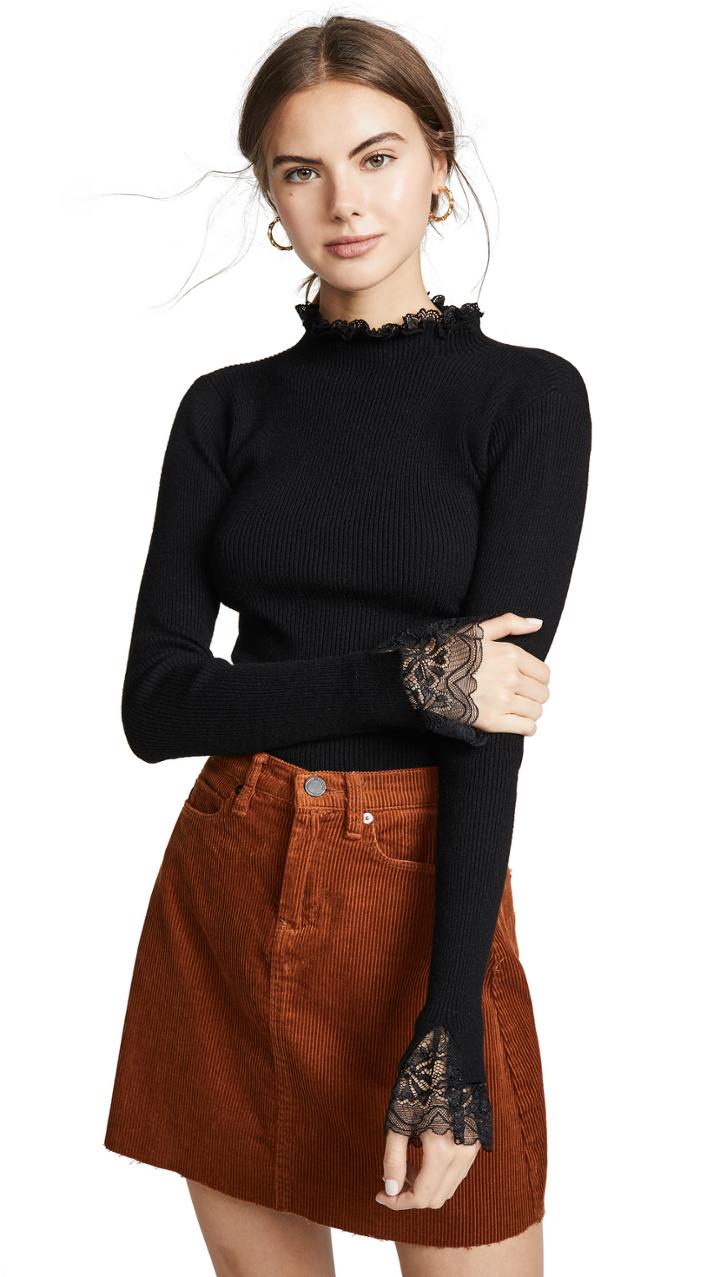 Moon River Lace Cuff Sweater