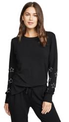 Chrldr Stitched Stars High Slit Sweatshirt