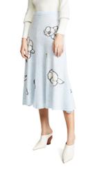 Adam Lippes Floral Intarsia Cashmere Circle Skirt