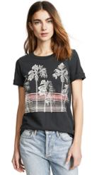 Sol Angeles Pinstripe Palm Rolled Crew Tee