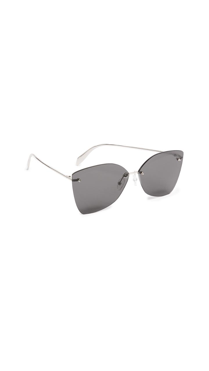 Alexander Mcqueen Pinched Shield Sunglasses