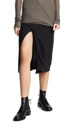 Rick Owens Lilies Ruched Midi Skirt