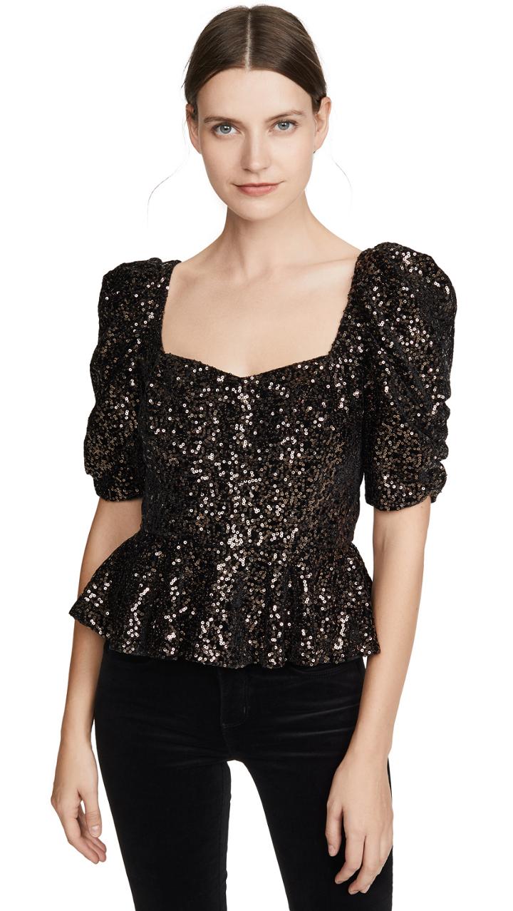 Amanda Uprichard Natasha Sequin Top