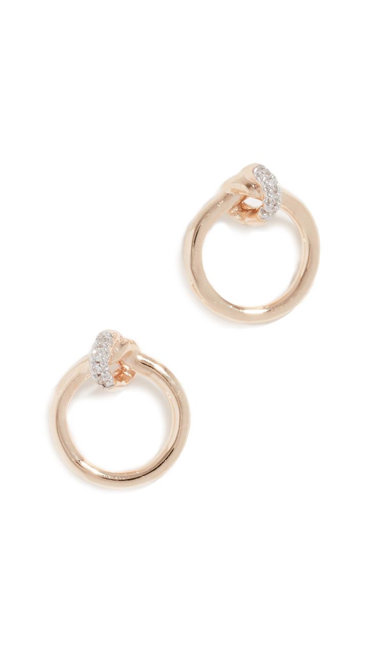 Adina Reyter 14k Diamond Pave Loop Post Earrings
