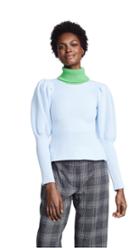 Novis Abbott Puff Sleeve Ribbed Sweater