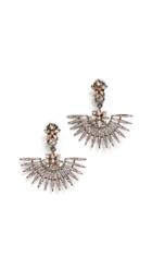 Oscar De La Renta Pave Point Fan Earrings