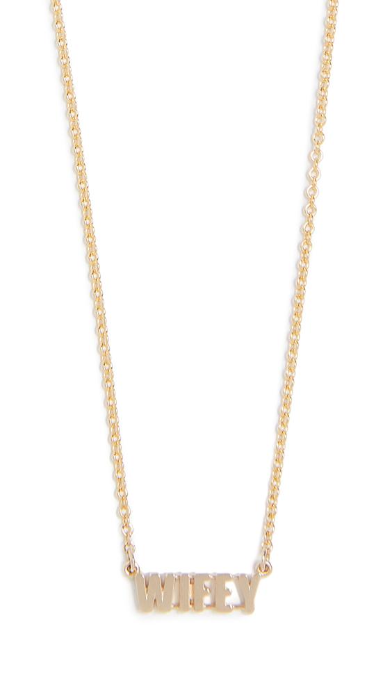 Established 14k Gold Wifey Word Necklace