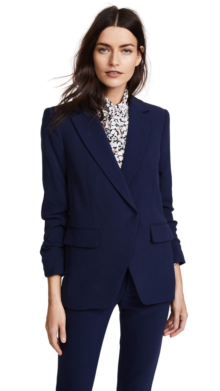 Alice Olivia Helena Scrunched Sleeve Blazer