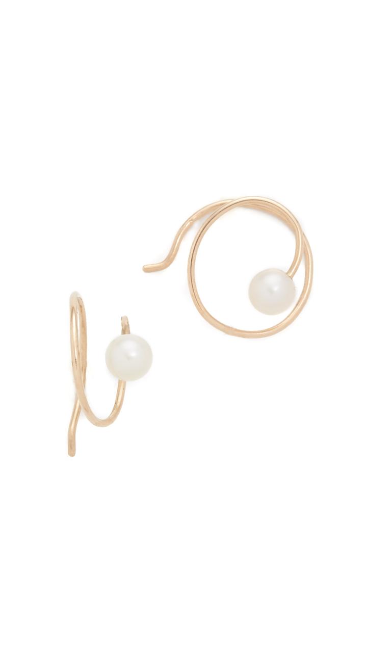 Zoe Chicco 14k Gold Freshwater Cultured Pearl Swirl Earrings