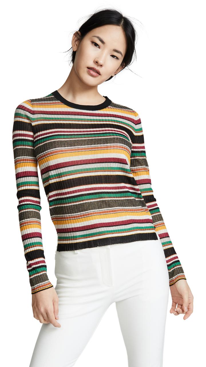 Veronica Beard Canal Long Sleeve Sweater