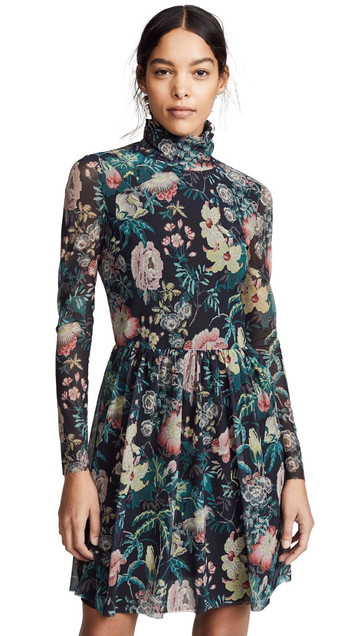 La Vie Rebecca Taylor Long Sleeve Faded Garden Dress