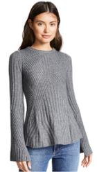 Autumn Cashmere Full Fashion Rib Sweater With Bell Sleeve