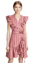 Rebecca Taylor Sleeveless Stripe Wrap Dress
