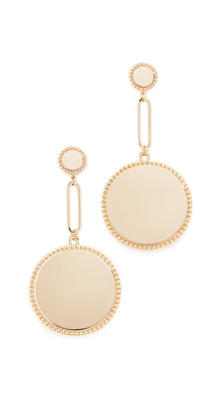 Rebecca Minkoff Double Medallion Drop Earrings