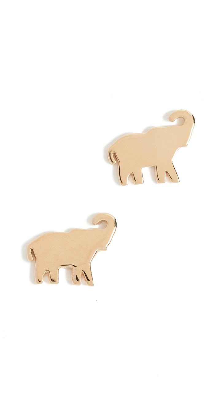 Jennifer Zeuner Jewelry Mini Elephant Stud Earrings