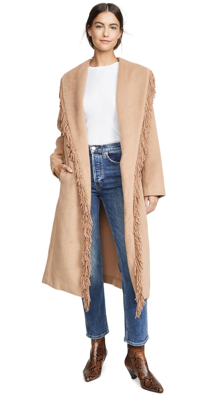 Line Dot Linda Fringe Coat