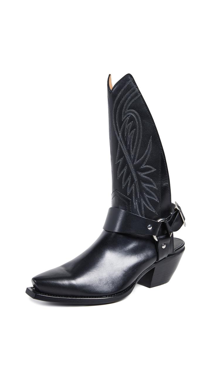 R13 Tall Half Cowboy Boots W Harness