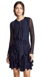 Jason Wu Grey Silk Long Sleeve Ruffle Dress