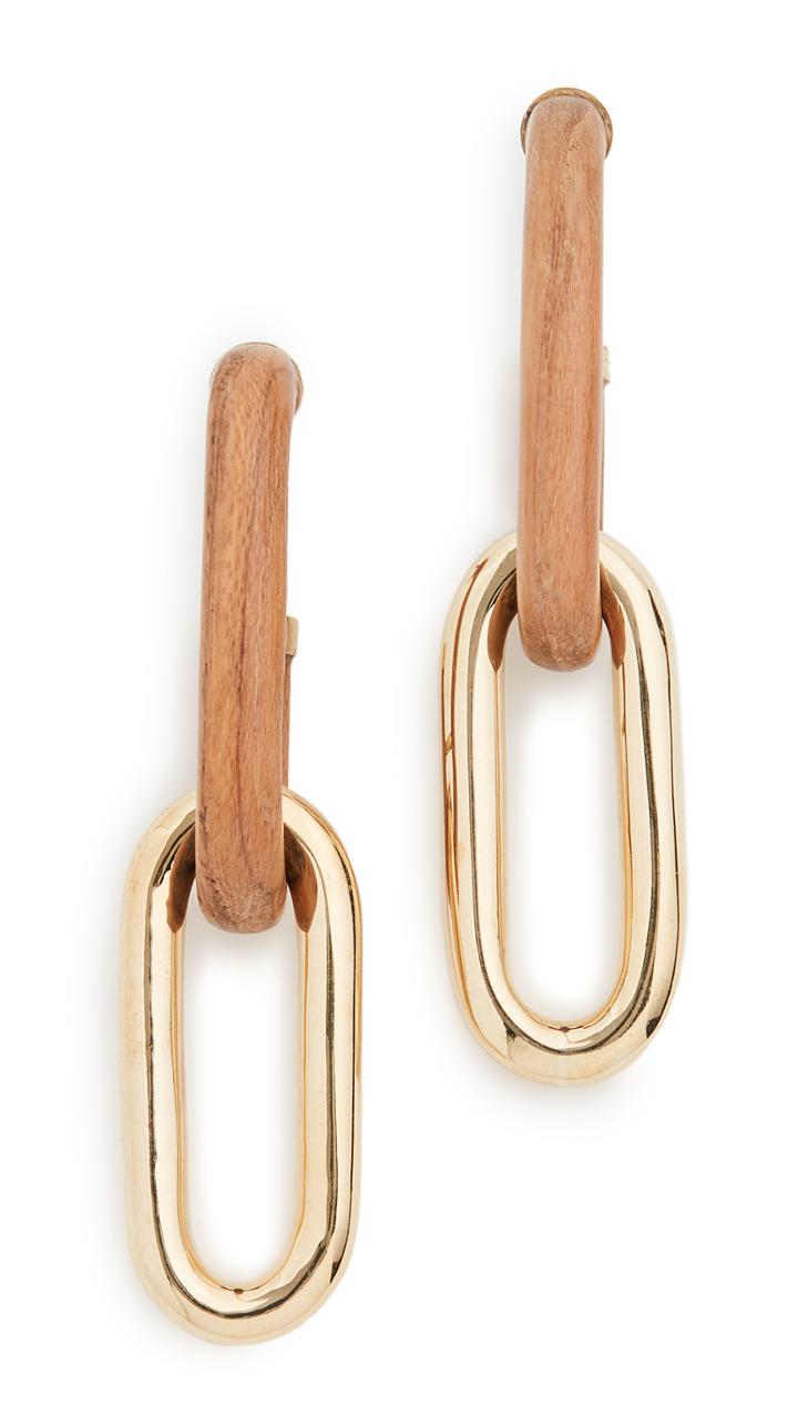 Soko Wood Capped Link Earrings