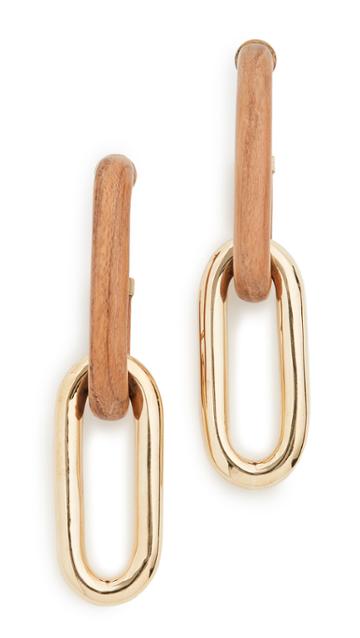 Soko Wood Capped Link Earrings