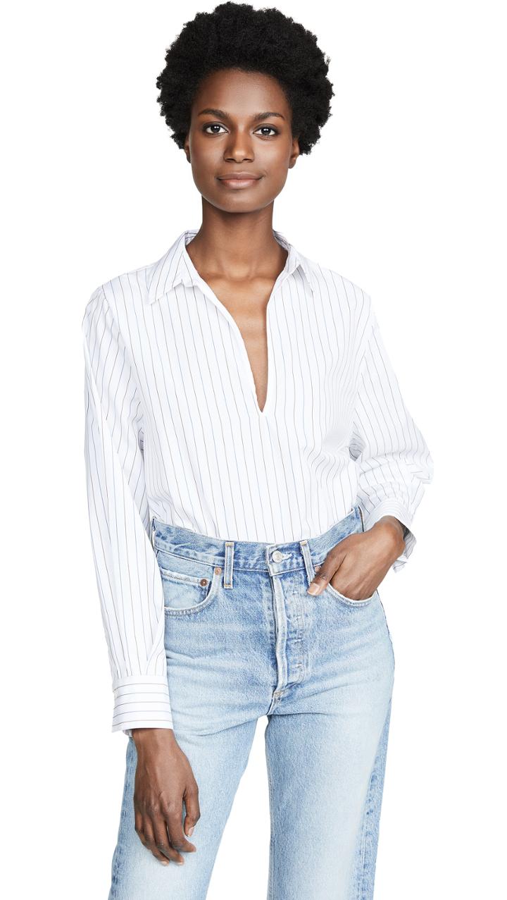 Vince Bar Stripe Swing Pullover