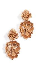 Oscar De La Renta Blooming Bold Flower Drop Clip On Earrings