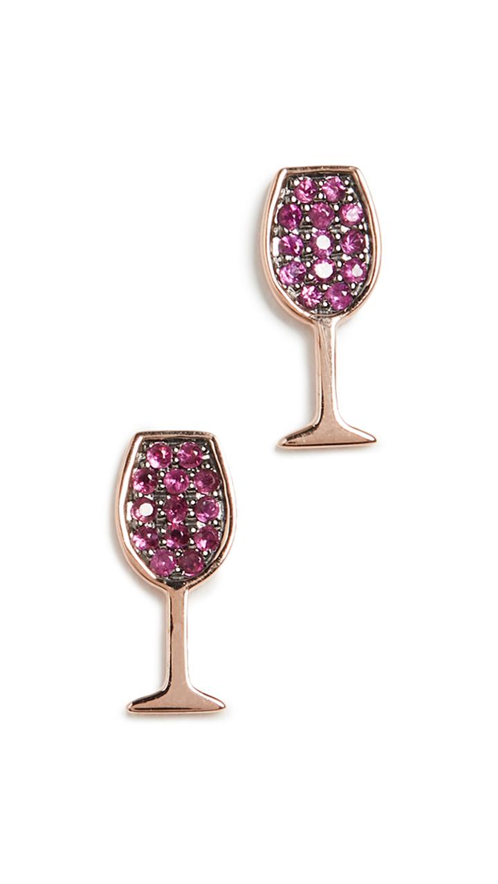 Sydney Evan 14k Small Wine Glass Stud Earrings