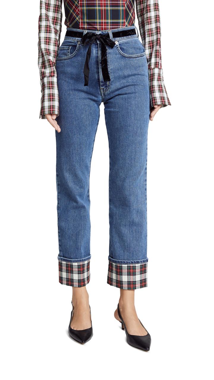 Isa Arfen Contrast Cuff Jeans