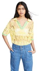 I Am Chen Crochet Knit Polo