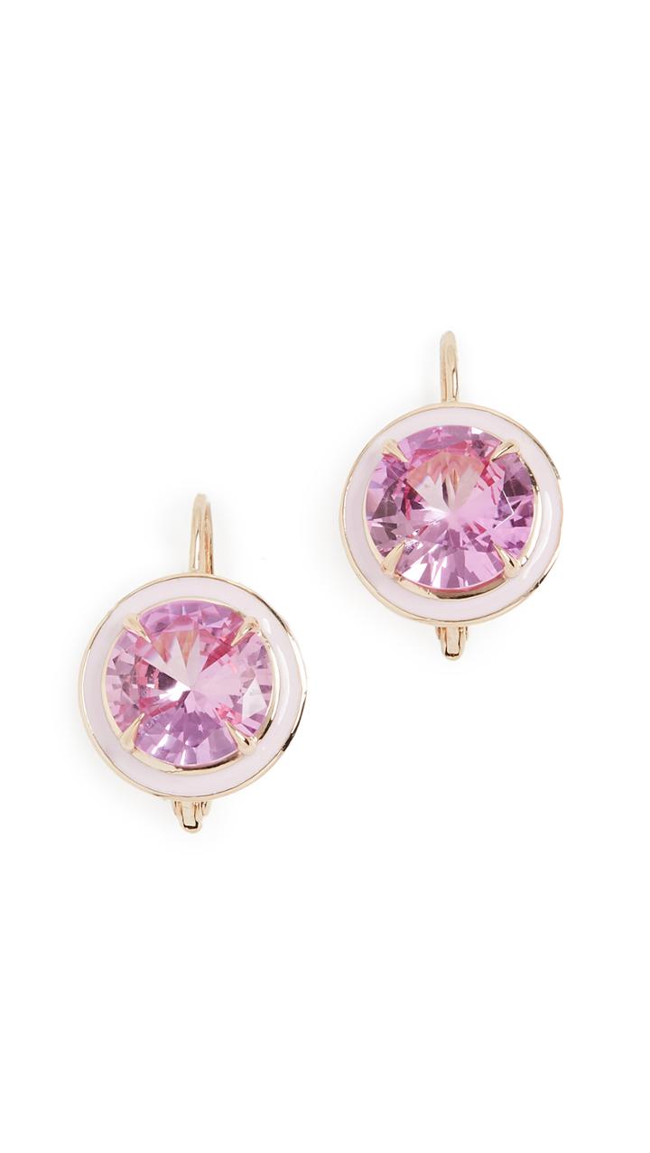 Alison Lou 14k Pink Sapphire Round Cocktail Earrings