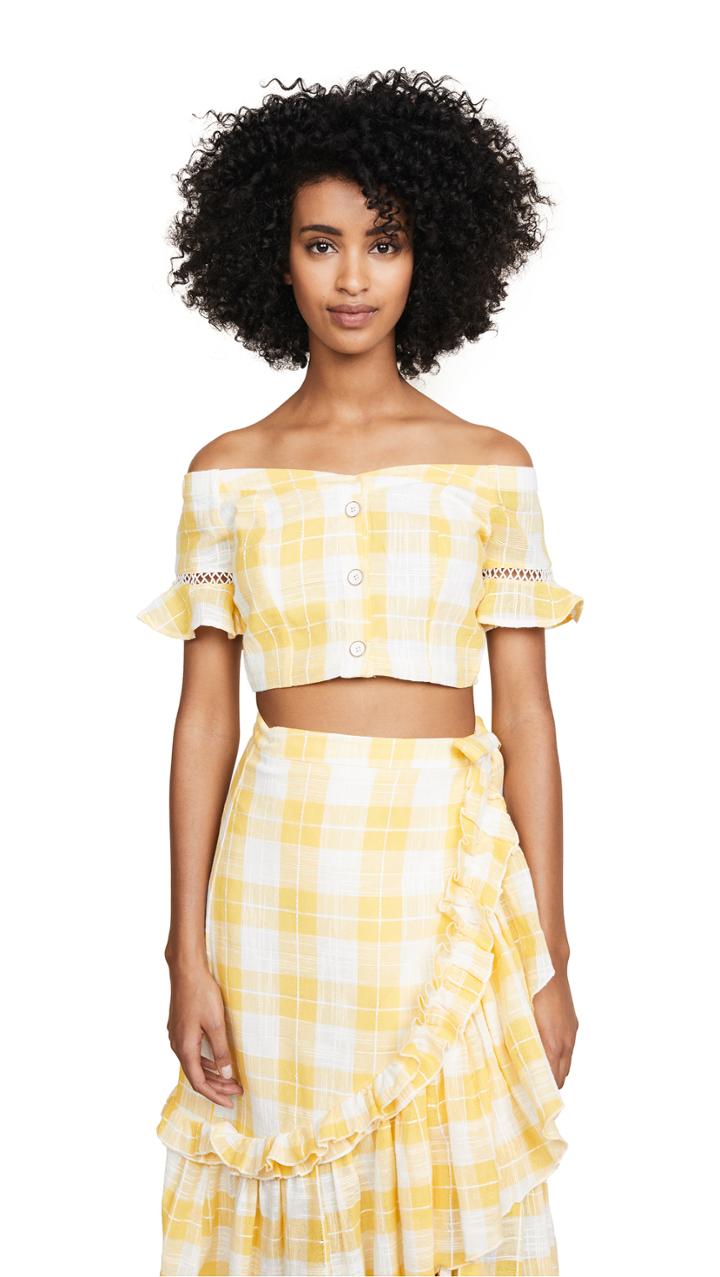 Red Carter Alanna Off Shoulder Top