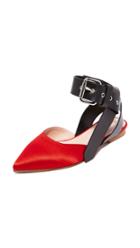 Monse Satin Ankle Strap Flats