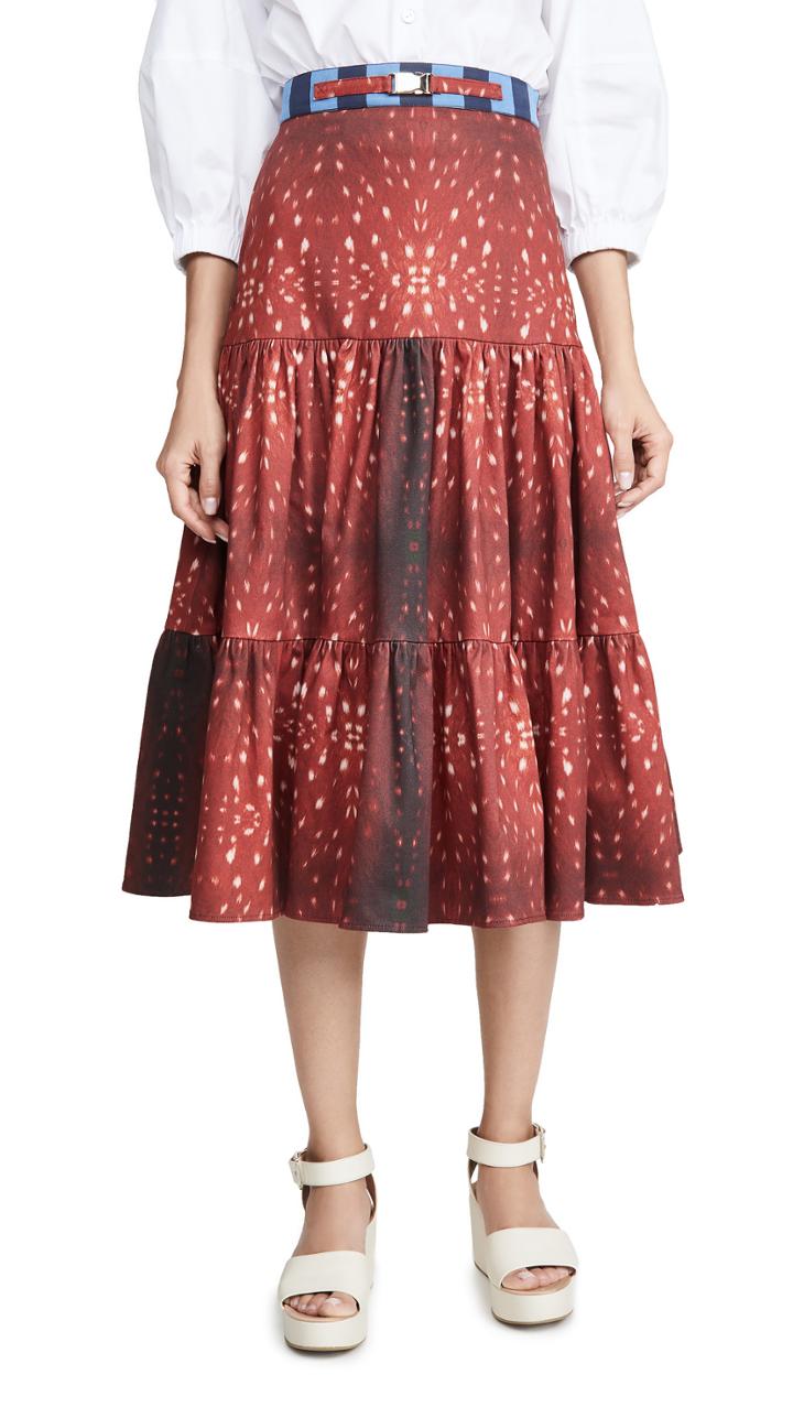 Stella Jean Fawn Print Skirt