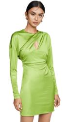 Versace Draped Long Sleeve Mini Dress