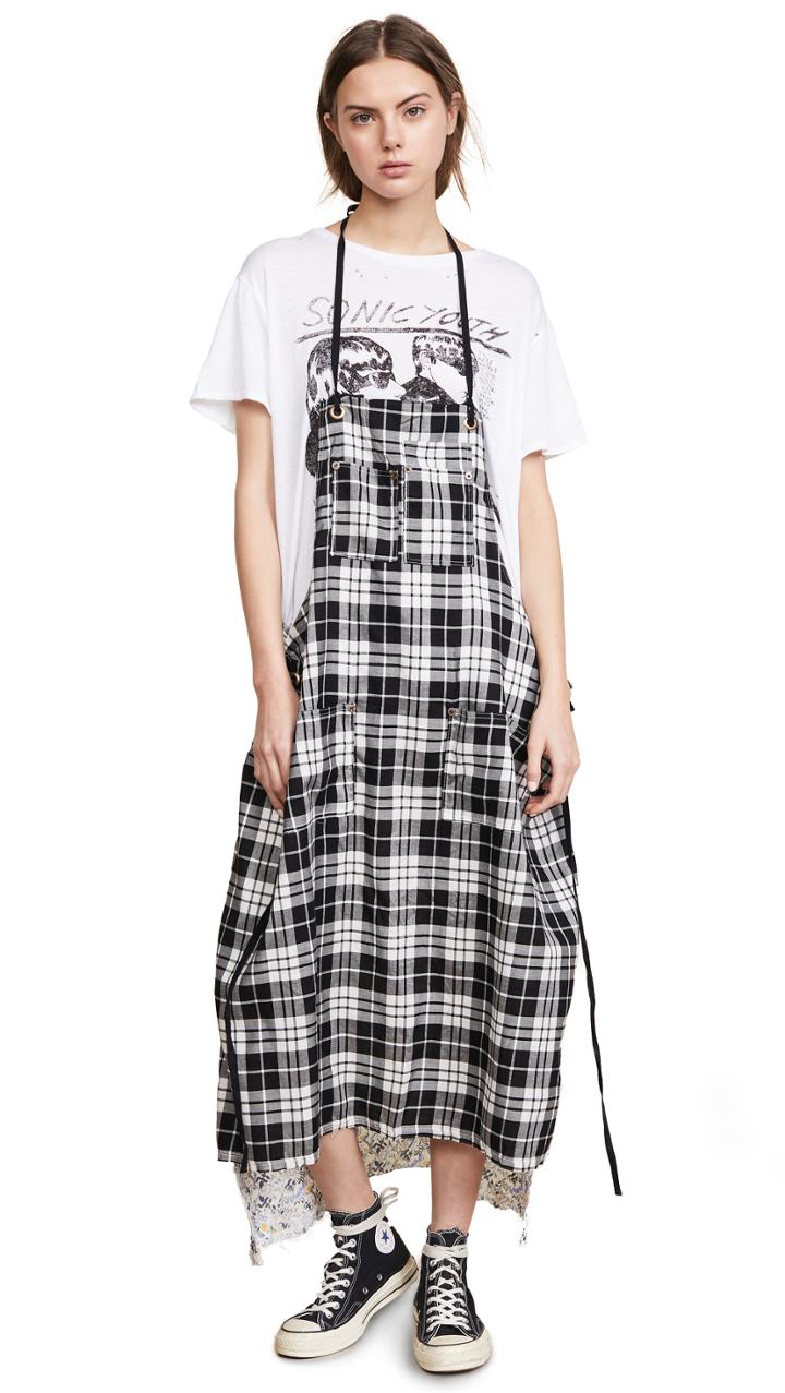 R13 Apron T Shirt Dress